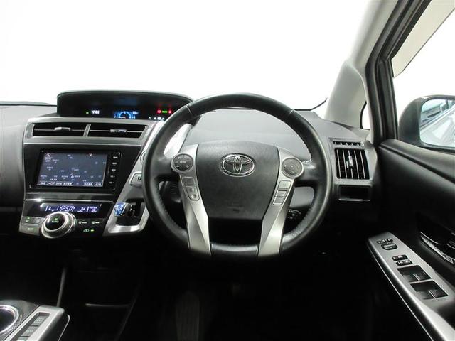 プリウスα Ｇ　Ｂモニタ　盗難防止装置　エアバッグ　ＡＢＳ　地デジＴＶ　オートクルーズコントロール　ＥＴＣ付　Ｗエアバック　ＴＶナビ　ＤＶＤ再生機能　キーフリーキー　フルオートエアコン　パワーステアリング　ＡＷ（4枚目）