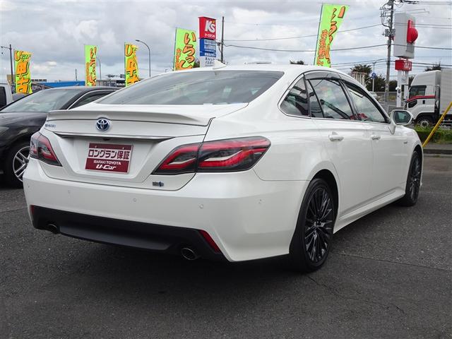 クラウンハイブリッド S スポーツスタイル ドライブレコーダー クリアランスソナー レーンアシスト オートクルーズコントロール パークアシスト 衝突被害軽減システム 全周囲カメラ ナビ TV アルミホイール オートマチックハイビーム(3枚目)