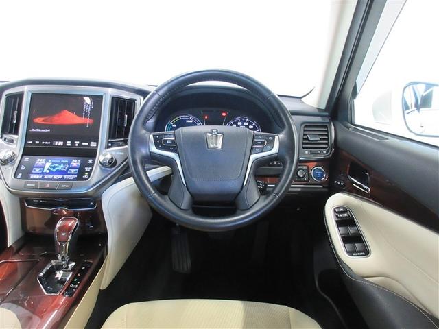 クラウンハイブリッド ロイヤルサルーンG 助手席エアバッグ Bモニター ナビTV オートエアコン 盗難防止システム PS パワーウィンドウ ワンオーナー フルセグテレビ ETC HDDナビゲーション サイドエアバッグ ABS キーレス アルミ(4枚目)