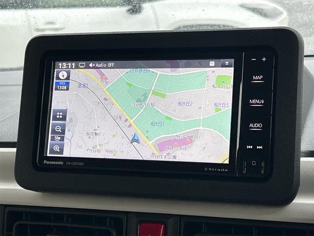 ムーヴキャンバス ストライプスＧ　全周囲カメラ　両側電動スライドドア　ナビ　ＴＶ　クリアランスソナー　レーンアシスト　衝突被害軽減システム　オートライト　ＬＥＤヘッドランプ　スマートキー　アイドリングストップ　電動格納ミラー（5枚目）