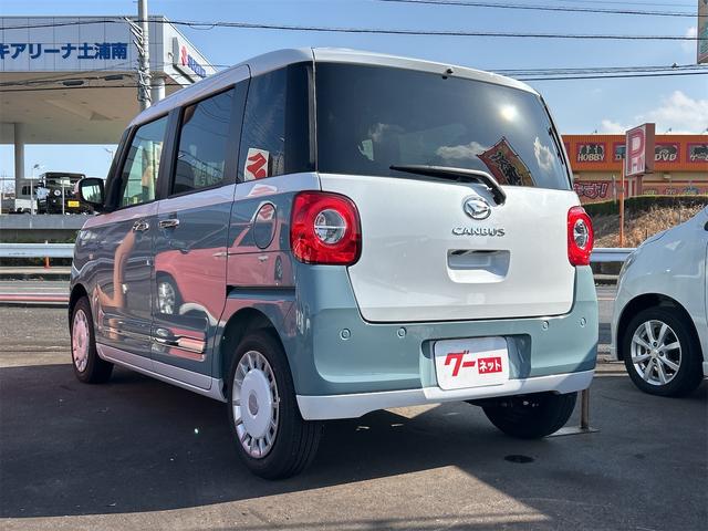 ムーヴキャンバス ストライプスＧ　バックカメラ　両側電動スライドドア　ＴＶ　クリアランスソナー　衝突被害軽減システム　オートライト　ＬＥＤヘッドランプ　スマートキー　アイドリングストップ　電動格納ミラー　シートヒーター　ベンチシート（25枚目）