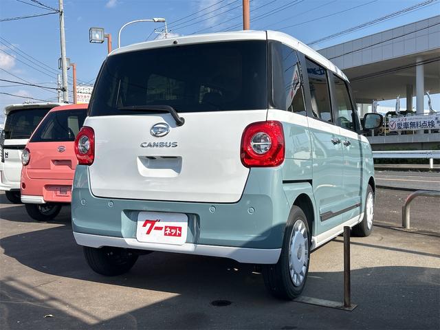 ムーヴキャンバス ストライプスＧ　バックカメラ　両側電動スライドドア　ＴＶ　クリアランスソナー　衝突被害軽減システム　オートライト　ＬＥＤヘッドランプ　スマートキー　アイドリングストップ　電動格納ミラー　シートヒーター　ベンチシート（26枚目）