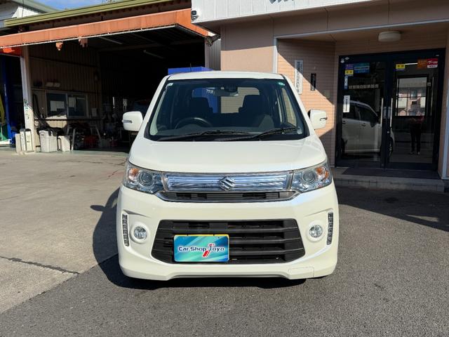 ワゴンRスティングレー 社外SDナビ・フルセグTV・DVD・MSV・Bluetooth ディスチャージ オートライト 運転席シートヒーター ウインカーミラー フォグランプ アイドリングストップ 6スピーカー 純正アルミ(2枚目)