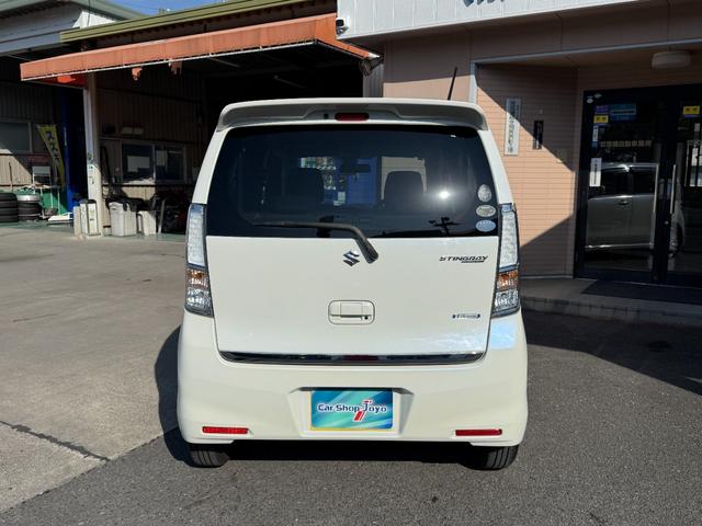 ワゴンRスティングレー 社外SDナビ・フルセグTV・DVD・MSV・Bluetooth ディスチャージ オートライト 運転席シートヒーター ウインカーミラー フォグランプ アイドリングストップ 6スピーカー 純正アルミ(3枚目)