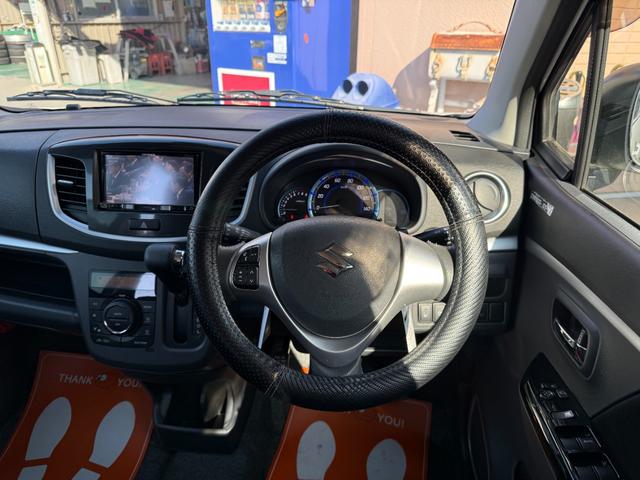 ワゴンRスティングレー 社外SDナビ・フルセグTV・DVD・MSV・Bluetooth ディスチャージ オートライト 運転席シートヒーター ウインカーミラー フォグランプ アイドリングストップ 6スピーカー 純正アルミ(22枚目)