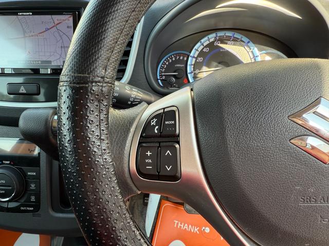 ワゴンRスティングレー 社外SDナビ・フルセグTV・DVD・MSV・Bluetooth ディスチャージ オートライト 運転席シートヒーター ウインカーミラー フォグランプ アイドリングストップ 6スピーカー 純正アルミ(23枚目)