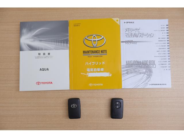 アクア Ｓ　純正ＳＤナビＴＶ　バックカメラ　スマートキー　ＥＴＣ　電動格納ミラー　Ｂｌｕｅｔｏｏｔｈ接続　横滑り防止装置　ＴＯＹＯＴＡ認定中古車（37枚目）