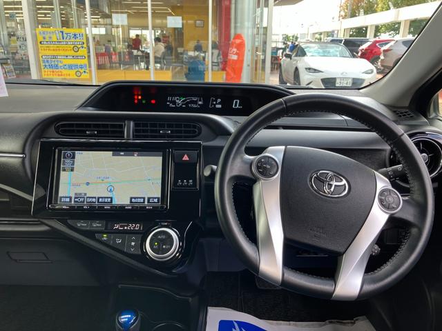 アクア Gブラックソフトレザーセレクション 純正9インチSDナビ フルセグTV フルセグTV バックカメラ トヨタセーフティセンス ETC Bluetooth 車検令和9年10月まで 走行距離41561km(4枚目)