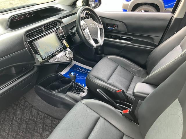 アクア Gブラックソフトレザーセレクション 純正9インチSDナビ フルセグTV フルセグTV バックカメラ トヨタセーフティセンス ETC Bluetooth 車検令和9年10月まで 走行距離41561km(20枚目)