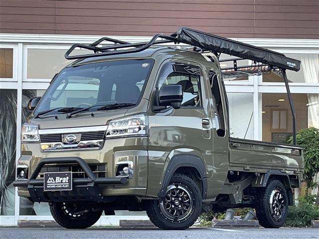 ハイゼットトラック ジャンボ エクストラ 4WD ワンオーナー ハードカーゴワークキャリア ルーフバスケット サイドオーニング ブルバー オーバーフェンダー クロスオーバー レイシングアルミホイール TOYOオープンカントリータイヤ(17枚目)