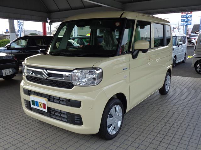 スペーシア ハイブリッドＧ　【届出済未使用車】デュアルセンサーブレーキサポートＩＩ　誤発進抑制機能　ＬＥＤヘッドランプ　１４インチフルホイールキャップ　ウレタンステアリングホイール　運転席・助手席インパネドリンクホルダー（6枚目）