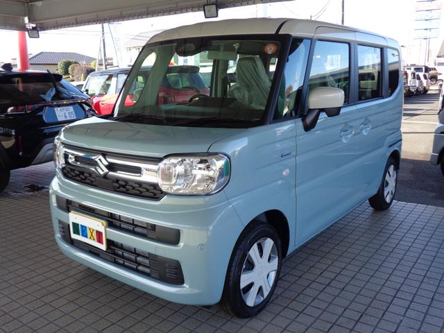 スペーシア ハイブリッドX 【届出済未使用車】LEDヘッドランプ スリムサーキュレーター 後席両側ワンアクションパワースライドドア ロールサンシェード 運転席助手席シートヒーター 後席両側パーソナルテーブル マルチユースフラップ(6枚目)