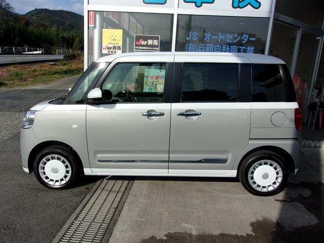 ムーヴキャンバス ストライプスG 4WD キーフリー プッシュスタート スマートアシスト アイドリングストップ 両側パワースライドドア LEDヘッドランプ フォグランプ 両席シートヒーター 純正ナビ装着用アップグレードパック(3枚目)