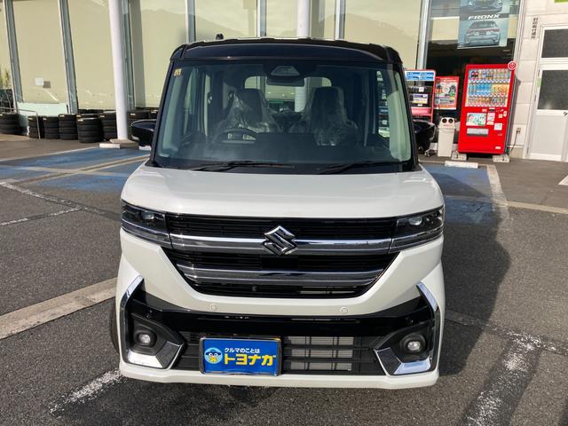 スペーシアカスタム ハイブリッドＸＳターボ　４ＷＤ　デュアルセンサーブレーキＩＩ　純正９インチフルセグナビ　全方位カメラ　アダプティブクルーズコントロール　シートヒーター　ステアリングヒーター　パドルシフト　両側電動スライドドア　パーキングセンサー　車線逸脱抑制　ＬＥＤヘッドライト（2枚目）