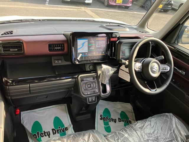 スペーシアカスタム ハイブリッドＸＳターボ　４ＷＤ　デュアルセンサーブレーキＩＩ　純正９インチフルセグナビ　全方位カメラ　アダプティブクルーズコントロール　シートヒーター　ステアリングヒーター　パドルシフト　両側電動スライドドア　パーキングセンサー　車線逸脱抑制　ＬＥＤヘッドライト（9枚目）