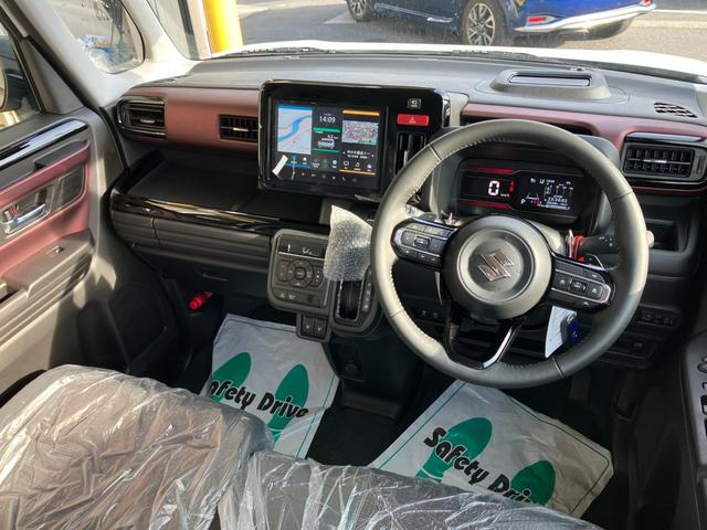 スペーシアカスタム ハイブリッドＸＳターボ　４ＷＤ　デュアルセンサーブレーキＩＩ　純正９インチフルセグナビ　全方位カメラ　アダプティブクルーズコントロール　シートヒーター　ステアリングヒーター　パドルシフト　両側電動スライドドア　パーキングセンサー　車線逸脱抑制　ＬＥＤヘッドライト（10枚目）