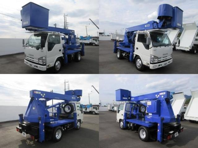 エルフトラック 　高所作業車　アイチＳＳ－１２Ａ　作業床高１１．９ｍ　作業床積載荷重２００ｋｇ　　アワーメーター１９５０時間　車両寸法（車検証記載）：長５３３ｃｍ　幅１９１ｃｍ　高３１０ｃｍ　車両総重量７０６５ｋｇ（4枚目）