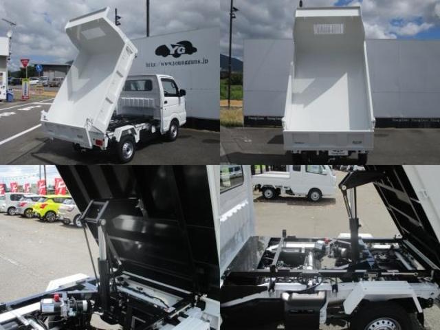 キャリイトラック 頑丈ダンプ 届出済未使用車 ドアバイザー ゴムマット リアセンサー キーレス 5MT 高低速2段切替え式4WD デフロック 鳥居フック マレル式ダンプ機構 ガードフレーム(6枚目)