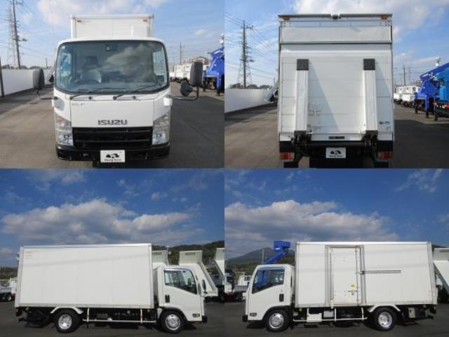 エルフトラック 　パネルバン　パワーゲート付　車両寸法：長６３８ｃｍ　幅１９１ｃｍ　高２８９ｃｍ　箱内寸：長４４８ｃｍ　幅１７７ｃｍ　高１９３ｃｍ　昇降能力１，０００ｋｇ　積載２９５０ｋｇ　サイドドア　バックモニター（5枚目）