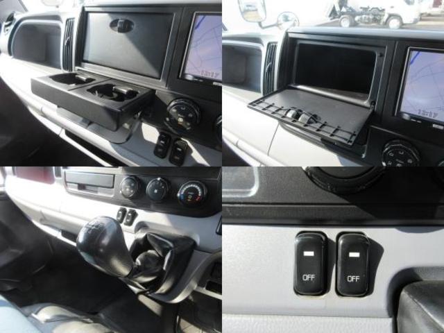 キャンター Ｗキャブロング　荷台内寸：長３３１ｃｍ　幅１７９ｃｍ　地上高８５ｃｍ　積載２，０００ｋｇ　車両総重量４，８６０ｋｇ　極東製垂直パワーゲート　リモコン　昇降能力６００ｋｇ　社外メモリーナビ　ワンセグ　ＥＴＣ　ドラレコ（10枚目）