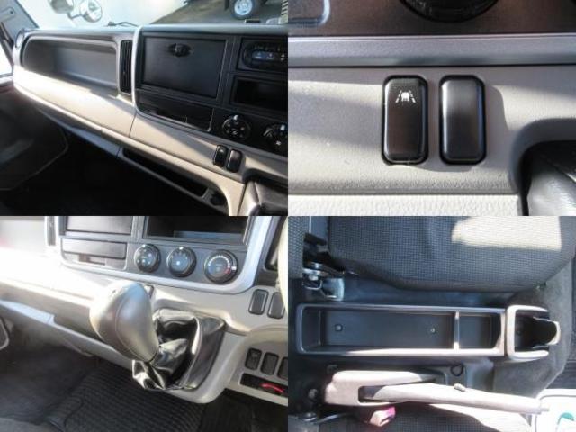 キャンター 　ワイド・ロング平ボディ　車両寸法：長６１８ｃｍ　幅２２２ｃｍ　高２２３ｃｍ　積載量２０００ｋｇ　　車両総重量４８５５ｋｇ　　荷台内寸：長４３３ｃｍ　幅２０８ｃｍ　地上高９２ｃｍ　レーンキープアシスト（10枚目）