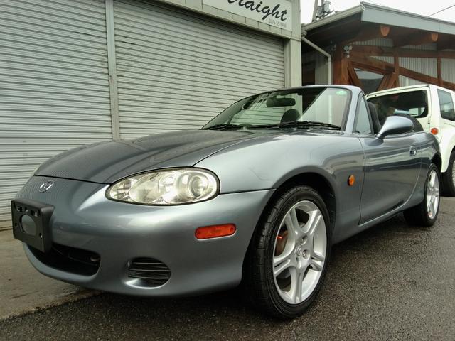 ロードスター RS 最終型!6速MT!チタニウムグレーメタリックII ブラックレザーシート BOSEサウンドシステムCD/MD スピーカー付きウインドデフレクター 専用16インチアルミ ETC Wエアバック(12枚目)