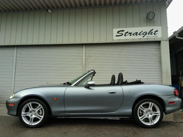 ロードスター RS 最終型!6速MT!チタニウムグレーメタリックII ブラックレザーシート BOSEサウンドシステムCD/MD スピーカー付きウインドデフレクター 専用16インチアルミ ETC Wエアバック(13枚目)