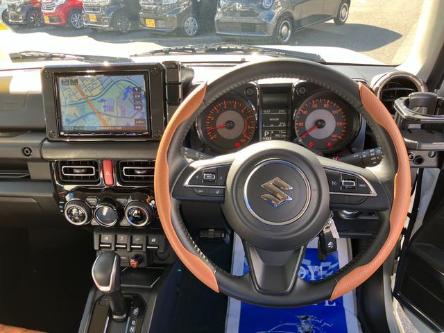 ジムニー XC ワンオーナー 4AT ダムドルーツキット付 社外アルミ マッドタイヤ ルーフブラック塗装 8インチナビTV バックカメラ ETC 純正ドラレコ前後 走行18631KM DSBS付 LEDライト(22枚目)