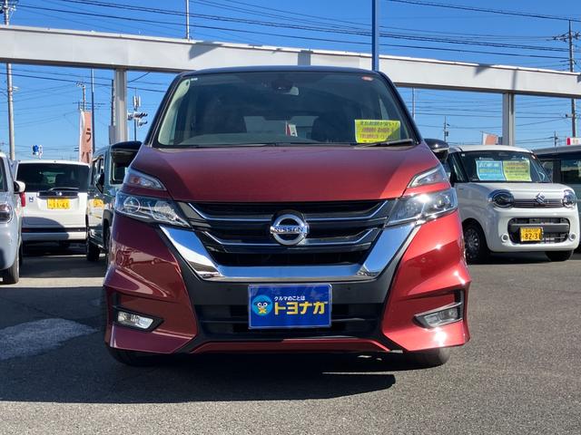 セレナ ハイウェイスター VセレクションII 純正9インチナビ フルセグTV 純正リアモニター アラウンドビューモニター LEDライト 両側パワースライド キーフリー クルコン ETC 前ドラレコ ワンオーナー タイヤ4本新品 車検整備付(2枚目)