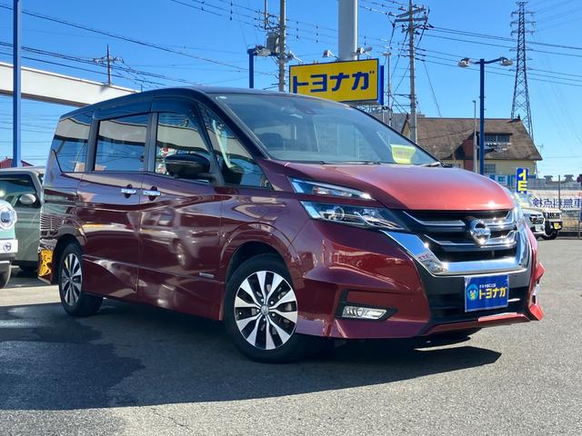 セレナ ハイウェイスター VセレクションII 純正9インチナビ フルセグTV 純正リアモニター アラウンドビューモニター LEDライト 両側パワースライド キーフリー クルコン ETC 前ドラレコ ワンオーナー タイヤ4本新品 車検整備付(3枚目)