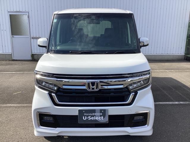 N-BOXカスタム Lターボ 両側PWスライドドア Bモニタ Iストップ 禁煙 セキュリティー クルーズコントロール ナビTV キーレスエントリー VSA ベンチS LEDランプ 助手席エアバック ターボモデル ワンセグテレビ(2枚目)