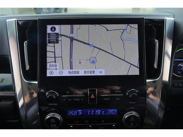 アルファードハイブリッド ＳＲ　Ｃパッケージ　点検記録簿　ワンオナ　バックモニター　オートエアコン　ＬＥＤ　横滑り防止機能　ＡＢＳ　イモビ　ＡＣ１００Ｖ電源　アルミ　ドライブレコーダー　ナビ＆ＴＶ　４ＷＤ　ミュージックプレイヤー接続可　３列シート（5枚目）