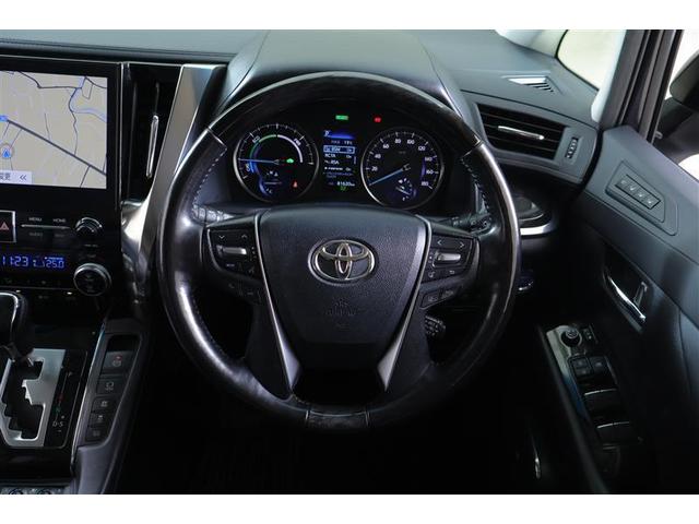 アルファードハイブリッド ＳＲ　Ｃパッケージ　点検記録簿　ワンオナ　バックモニター　オートエアコン　ＬＥＤ　横滑り防止機能　ＡＢＳ　イモビ　ＡＣ１００Ｖ電源　アルミ　ドライブレコーダー　ナビ＆ＴＶ　４ＷＤ　ミュージックプレイヤー接続可　３列シート（10枚目）