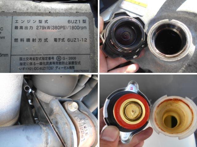 ギガ 　アルミブロック平ボディ　４軸低床　積載１３．９ｔ　荷台寸法９５２ｘ２４０ｘ５９　荷台床板張り　総輪エアサス　内フック９対　中央１１個　引出しフック１８対　スタンションホール４カ所／３本（31枚目）