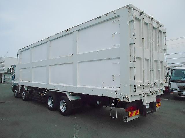 スーパーグレート 　チップ運搬車　上物新明和製　スライドデッキ　積載１０．２ｔ　荷台内寸：９５０×２２９×２４５【約５２立米】　室内デッキ動作リモコン　７速ミッション　４軸低床　２５ｔ車　ターボ車　２６５／７０Ｒ１９．５（7枚目）