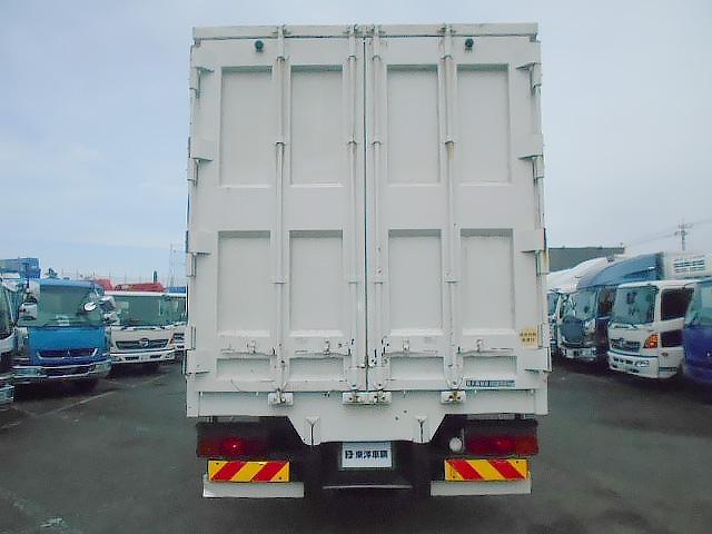 スーパーグレート 　チップ運搬車　上物新明和製　スライドデッキ　積載１０．２ｔ　荷台内寸：９５０×２２９×２４５【約５２立米】　室内デッキ動作リモコン　７速ミッション　４軸低床　２５ｔ車　ターボ車　２６５／７０Ｒ１９．５（9枚目）