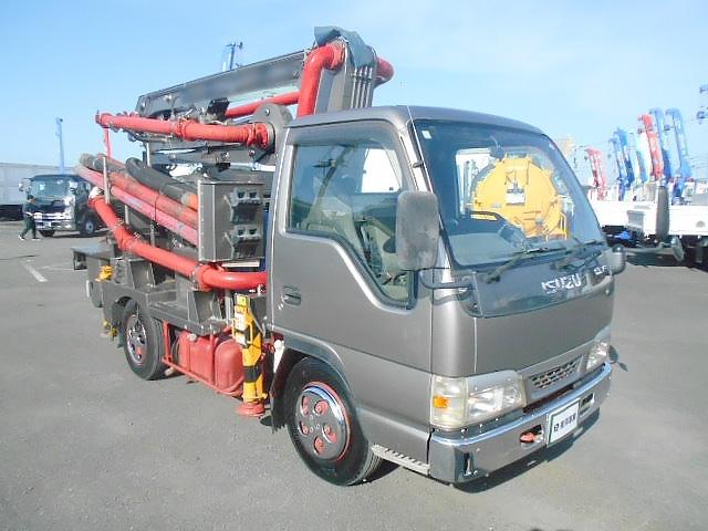 エルフトラック 　コンクリートポンプ車　上物極東開発製　上物型式ＰＨ３５－１１　真空スクイーズ式　３段屈折式ブーム　地上高１１．４ｍ　３６０°全旋回　ラジコン２個あり（無線）　走行６万ｋｍ（2枚目）