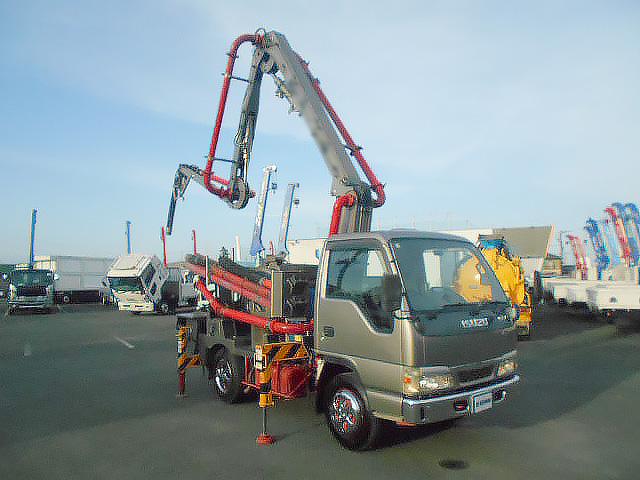 エルフトラック 　コンクリートポンプ車　上物極東開発製　上物型式ＰＨ３５－１１　真空スクイーズ式　３段屈折式ブーム　地上高１１．４ｍ　３６０°全旋回　ラジコン２個あり（無線）　走行６万ｋｍ（31枚目）