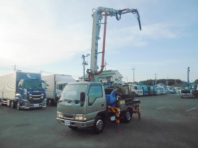 エルフトラック 　コンクリートポンプ車　上物極東開発製　上物型式ＰＨ３５－１１　真空スクイーズ式　３段屈折式ブーム　地上高１１．４ｍ　３６０°全旋回　ラジコン２個あり（無線）　走行６万ｋｍ（34枚目）