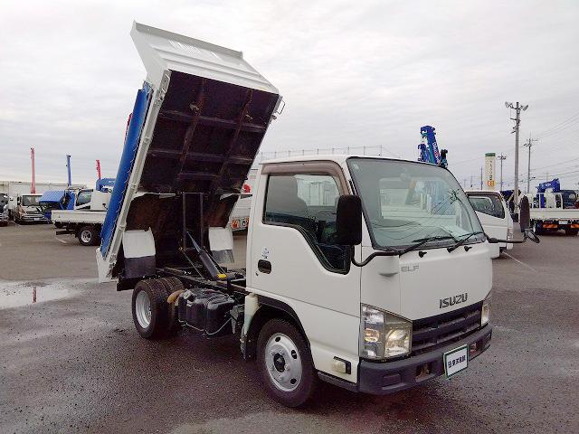 エルフトラック 　低床ダンプ　上物新明和製　荷台寸法３０６ｘ１６０ｘ３２　積載２ｔ　４ナンバー　５速ミッション　走行１２．７万ｋｍ（33枚目）