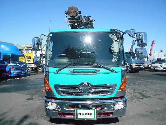 ヒノレンジャー  ヒアブクレーン付深ダンプ ヒアブクレーン(099) チューリップ型グラップル 回転式グラップル トップシート有 極東開発製深ダンプ 土砂禁 積載5.1t 増トン車 走行8.4万km ダンプ後方下開き(8枚目)