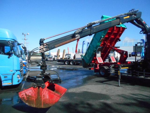 ヒノレンジャー  ヒアブクレーン付深ダンプ ヒアブクレーン(099) チューリップ型グラップル 回転式グラップル トップシート有 極東開発製深ダンプ 土砂禁 積載5.1t 増トン車 走行8.4万km ダンプ後方下開き(22枚目)