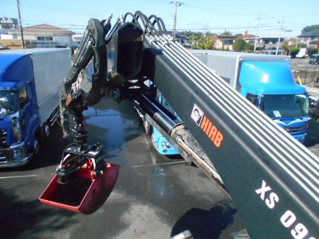 ヒノレンジャー  ヒアブクレーン付深ダンプ ヒアブクレーン(099) チューリップ型グラップル 回転式グラップル トップシート有 極東開発製深ダンプ 土砂禁 積載5.1t 増トン車 走行8.4万km ダンプ後方下開き(35枚目)