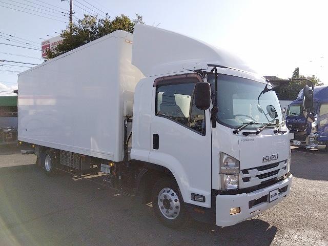 フォワード 　格納ＰＧ付冷蔵冷凍車　上物東プレ製（Ｒ４０４ａ）　－３０℃設定　積載２．１５ｔ　荷台寸法６１４×２３０×２１１　荷台床アルミ縞板張り　ラッシングレール２段　ジョルダーレール付　極東開発製格納ＰＧ付（2枚目）