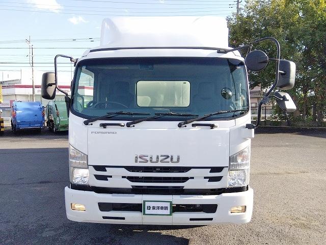 フォワード 　格納ＰＧ付冷蔵冷凍車　上物東プレ製（Ｒ４０４ａ）　－３０℃設定　積載２．１５ｔ　荷台寸法６１４×２３０×２１１　荷台床アルミ縞板張り　ラッシングレール２段　ジョルダーレール付　極東開発製格納ＰＧ付（8枚目）