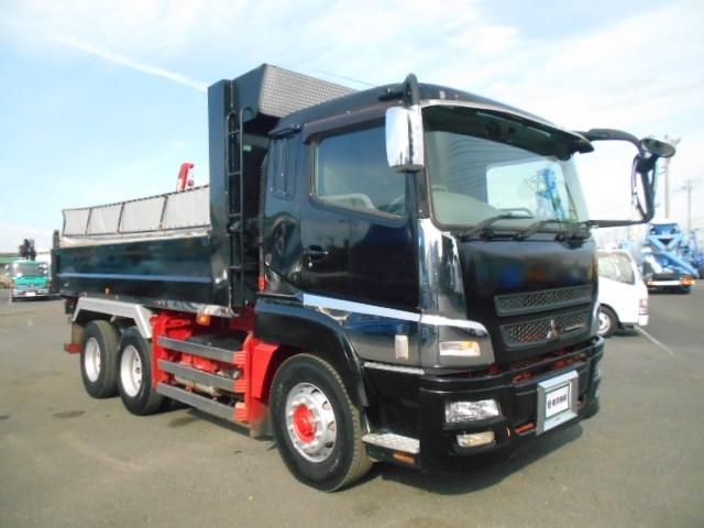 スーパーグレート 大型ダンプ 上物新明和製 荷台内寸530x230 積載9t 2デフ 7速ミッション 走行38万km エンジン出力350PS ターボ車(2枚目)