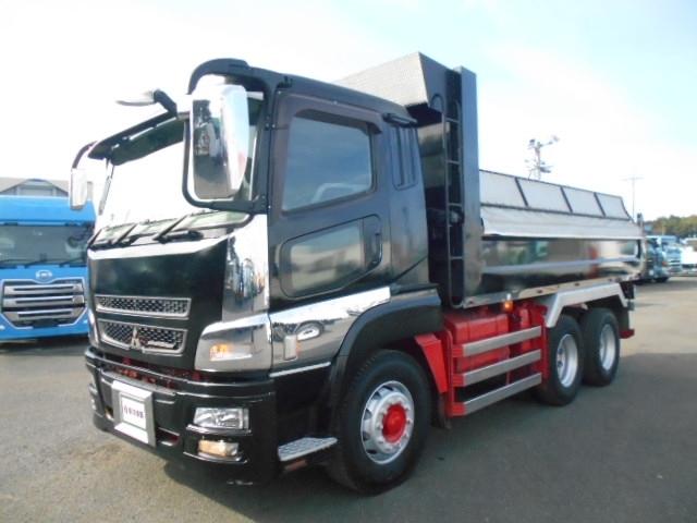 スーパーグレート 大型ダンプ 上物新明和製 荷台内寸530x230 積載9t 2デフ 7速ミッション 走行38万km エンジン出力350PS ターボ車(3枚目)