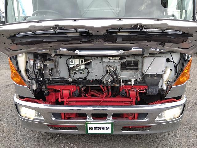 ヒノレンジャー アルミブロック平ボディ 積載3t 6.1mワイドボディ 荷台寸法611×236×48 荷台床木張り 内フック あおり開閉サポート ベッド付 メッキパーツ ETC ドラレコ 燃料タンク150L×2(37枚目)