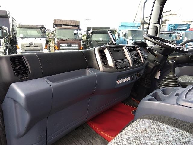 ヒノレンジャー 車両運搬車 2台積み 上物丸文製 積載3.05t 上物内寸580×215 自動歩み付 歩み寸法(1本)326×58 バックモニター付 ETC付 走行38.4万km 6速ミッション(14枚目)