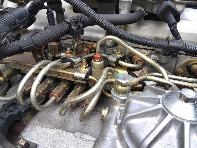 ヒノレンジャー 車両運搬車 2台積み 上物丸文製 積載3.05t 上物内寸580×215 自動歩み付 歩み寸法(1本)326×58 バックモニター付 ETC付 走行38.4万km 6速ミッション(49枚目)